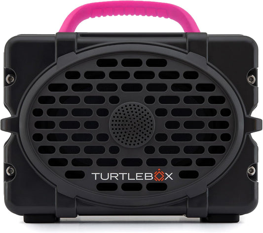 Turtlebox Original Gen 3: Portable Outdoor Bluetooth Speaker – Ultra-Loud (120dB), Waterproof (IP67), Rugged, Impact-Resistant, 3-Day Battery | Party Mode: Unlimited Pairing Stereo, Gray/Hot Pink