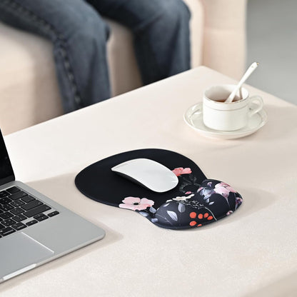 EooCoo Ergonomic Mouse Pad with Gel Wrist Rest Support Middle Concave Design, Relieve Wrist Pain Mousepad, Non-Slip Base for Laptop, Computer, Office Desk Accessories, Carpal Tunnel Syndrome