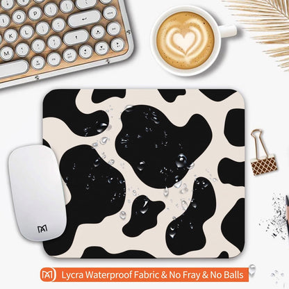 Square Mouse Pad Black Cow Print,Personalized Premium-Textured Custom Mouse Mat Design,Washable Mousepad Cloth,Non-Slip Rubber Base Computer Mouse Pads for Wireless Mouse