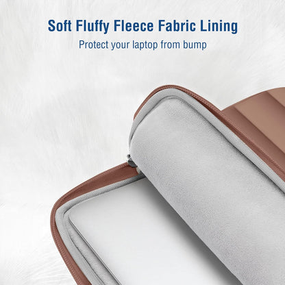 MOSISO 15-15.6 inch Laptop Case, 16 inch Puffy Laptop Sleeve Compatible with MacBook Pro 16, HP Dell ASUS Acer Toshiba Lenovo Notebook Computer, Polyester Horizontal Bag with Small Case, Mocha
