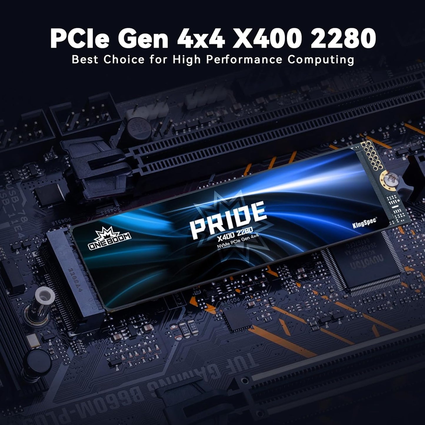 KingSpec OneBoom X400 2TB M.2 SSD Gen4 7300MB/s, TLC 3D NAND Internal NVMe SSD for Gaming & 4K Editing, Compatible with PC / PS5 / Laptop