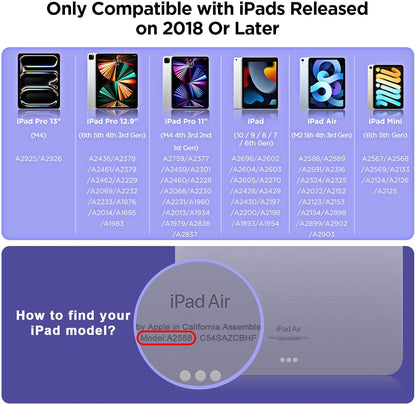 Stylus Pencil for iPad 2018-2024, 15Mins Fast Charge, Palm Rejection, Tilt Sensitivity - Compatible With iPad 10/9/8/7/6, Pro 12.9"/11"/13" M4, Air 5/4/3/11"-13" M2, Mini 6/5