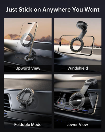 SYNCWIRE for MagSafe Car Mount - [360° Rotation] Magnetic Phone Holder for Car, Adjustable Metal Arm, Car Magnet Phone Mount for Dashboard, Car Accessories Fit iPhone 16 15 14 13 Pro Max &All Phones