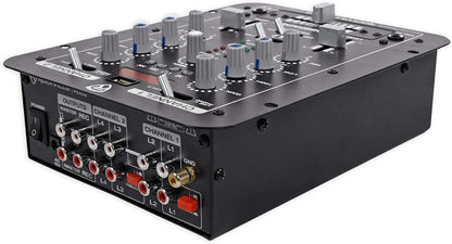 Rockville RDJ2 2-Channel DJ Mixer USB Playback, Cue Monitor, Talkover, 4 Line Inputs, Compact, Portable, for Beginner DJs and Small Events