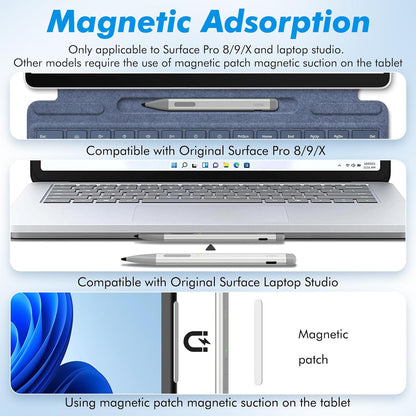 Uogic Slim Pen 2 for Surface, with 4096 Pressure, Erase & Right-Click, Palm Rejection for Surface Pro (4th/5th/6th/7th/7+/8th/9th/10th Gen), Surface Duo (1st/2nd Gen), Surface Book (1st/2nd/3rd Gen)