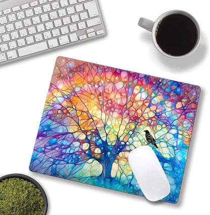 Mouse Pad, Cute Mouse Mat for Women, Square Waterproof Non-Slip Rubber Base Computer MousePads for Desk Office Laptop, Tree of Life