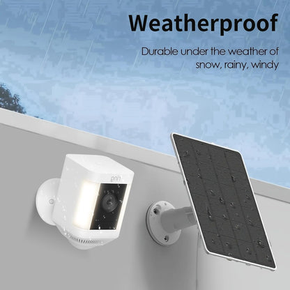 Solar Panel Charger for Ring Stick Up Cam, Stick Up Cam Pro, Ring Spotlight Cam Plus/Pro, 6W5V Fast Charging (1Pack)