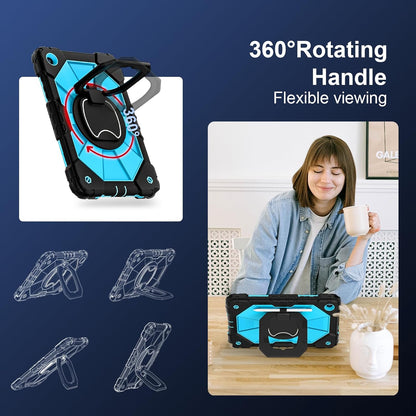 for Galaxy Tab A9 Plus Case 11 Inch, Rugged Case for Samsung Galaxy A9+ Tablet with Screen Protector 360 Rotating Stand Shoulder Strap Pen Holder, 2023 Model(SM-X210/X216/218), Black Blue