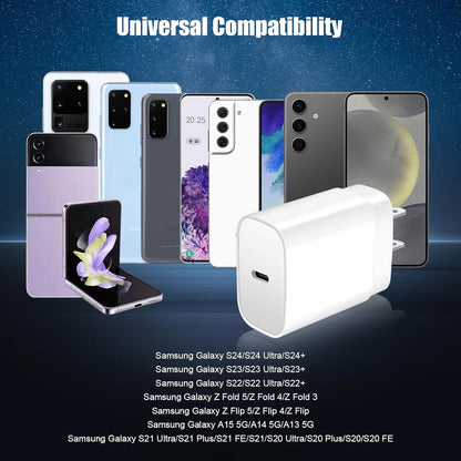 Samsung Fast Charger 2Pack 10FT Long USB C Samsung Charger Fast Charging Cord 25W USB C Chargers Fast Charging Block,Type C Wall Chargers for SamsungGalaxy S25 Ultra/S25+/S24+/S23/S22/S21/S20/A54/A16