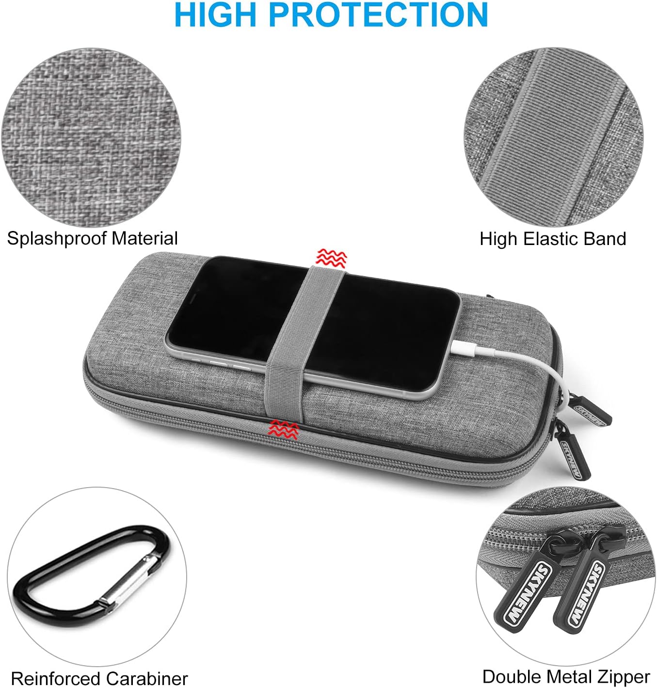 Powerbank Hard Travel Case Compatible RAV Power 26800/20100/20000mAh, Anker Power Core 26800mAh/ PowerCore +26800mAh, ROMOSS 30000mAh, Miady Charger, Ekrist, Lab599 Tx500 Radio(Light Grey)