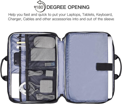 11.6-12.9 Inch Waterproof Laptop Bag Sleeve for Women Men Business Briefcase with Organizer for Acer Chromebook Spin 311, Lenovo Chromebook C330, Samsung Chromebook 4, HP ASUS Dell Surface Case, Black
