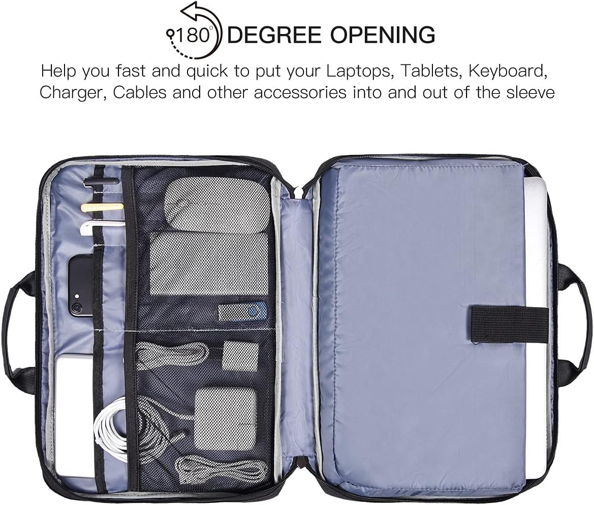imComor 15.6 Inch Laptop Sleeve Bag, Men Women TSA Case for Macbook Pro 16 M4 M3 M2 M1, Lenovo Ideapad 15.6, HP Envy/Victus 15.6, Acer Aspire/Nitro 5 15.6, Dell 15, ASUS Chromebook 15 Case, Black