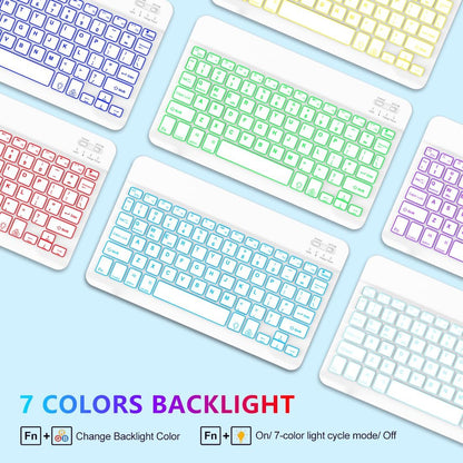 Keyboard Case for Samsung Galaxy Tab A9 Plus 5G 11 inch 2023 (SM-X210/X216/X218), 7 Color Backlit Detachable Keyboard Bluetooth, Smart Folio Cover with S Pen Holder for Galaxy Tab A9+ 11", Blue