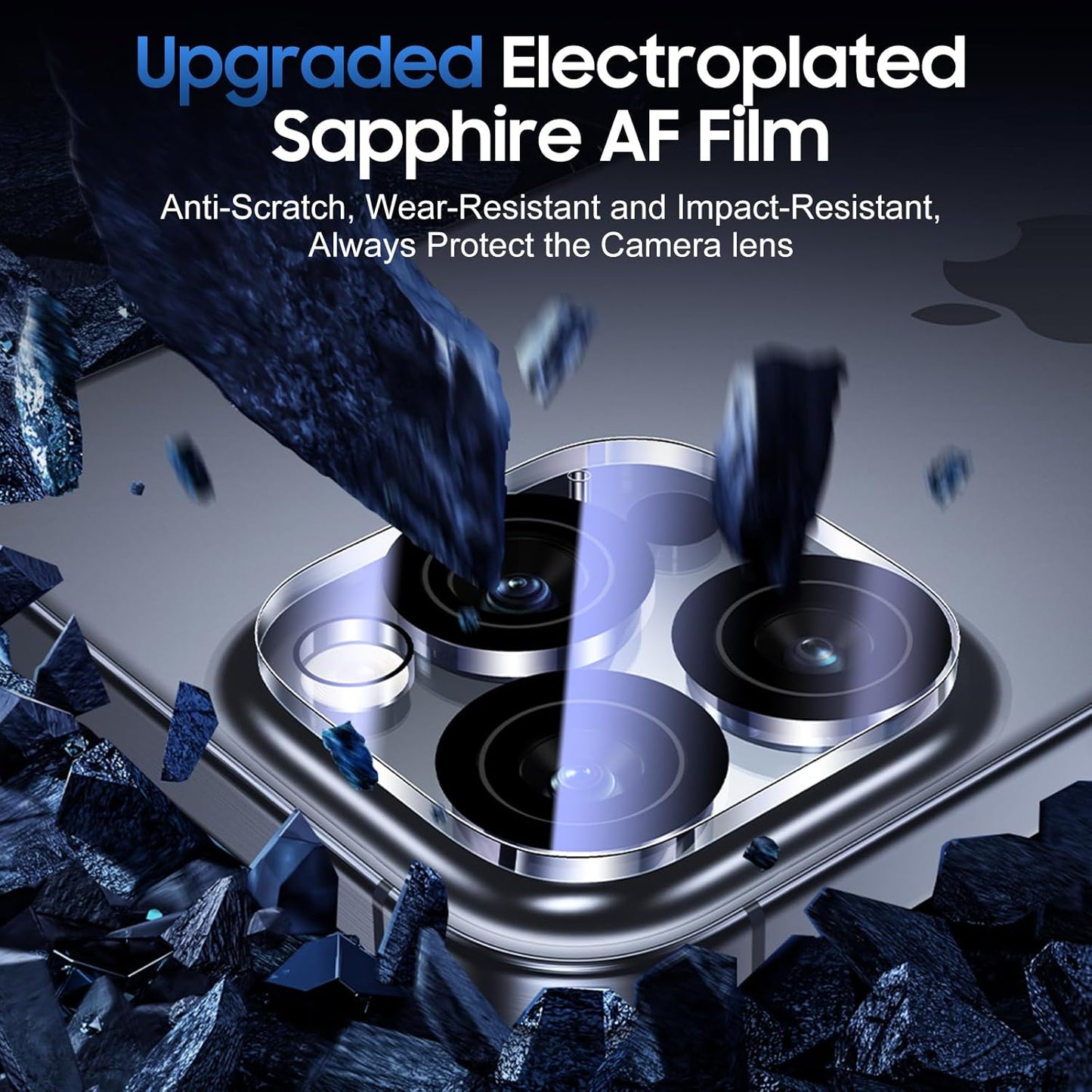 UniqueMe for 3 Pack iPhone 16 Pro/iPhone 16 Pro Max Camera Lens Protector - [Drop Protection] [Case Friendly] 9H Tempered Glass Camera Cover Screen [Update New Version]