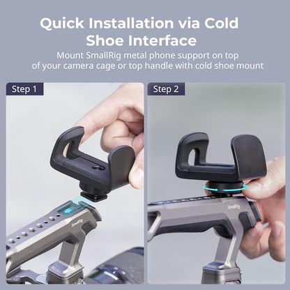 SMALLRIG Universal Power Bank Holder with Cold Shoe Mount, Adjustable Power Bank Clamp Mount for Camera Rig and Phone Cage and Handle - 4600