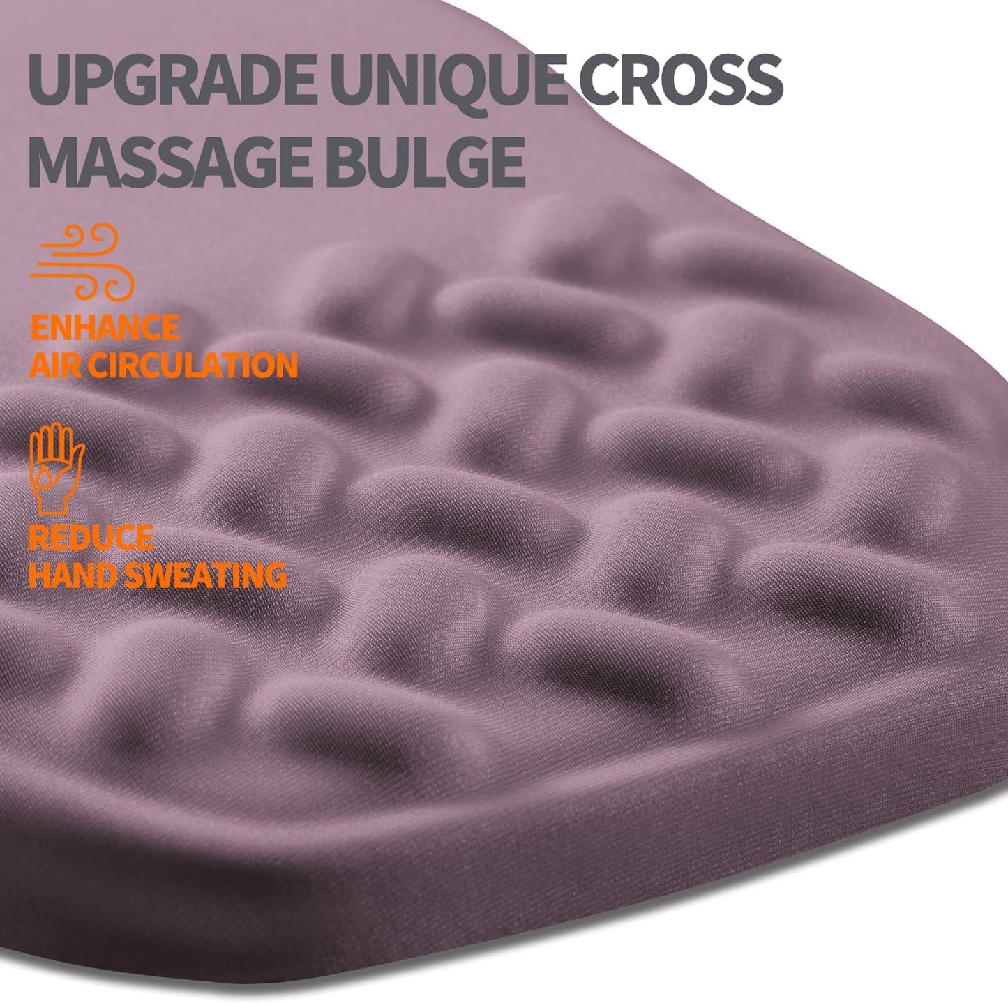 Ergonomic Slope Mouse Pad Wrist Support, Wrist Rest Mousepad for Carpal Tunnel Pain Relief with Massage Bulge and Slow Rebound Memory Foam (12x8 inch, Purple)