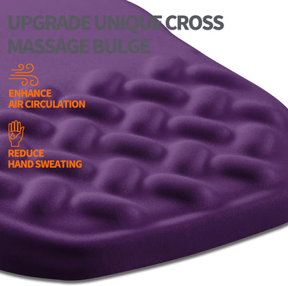 Ergonomic Slope Mouse Pad Wrist Support, Wrist Rest Mousepad for Carpal Tunnel Pain Relief with Massage Bulge and Slow Rebound Memory Foam (12x8 inch, Deep Purple)