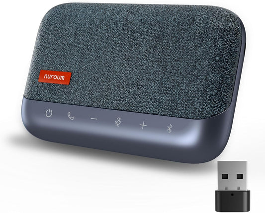 NUROUM A15 Conference Speaker and Microphone, Portable&Scalable Bluetooth Wireless Speakerphone, 360° Voice Pickup, Daisy Chian for Calls/Computer/PC/Laptop/Desktop via Bluetooth/Dongle/USB-A/C Blue