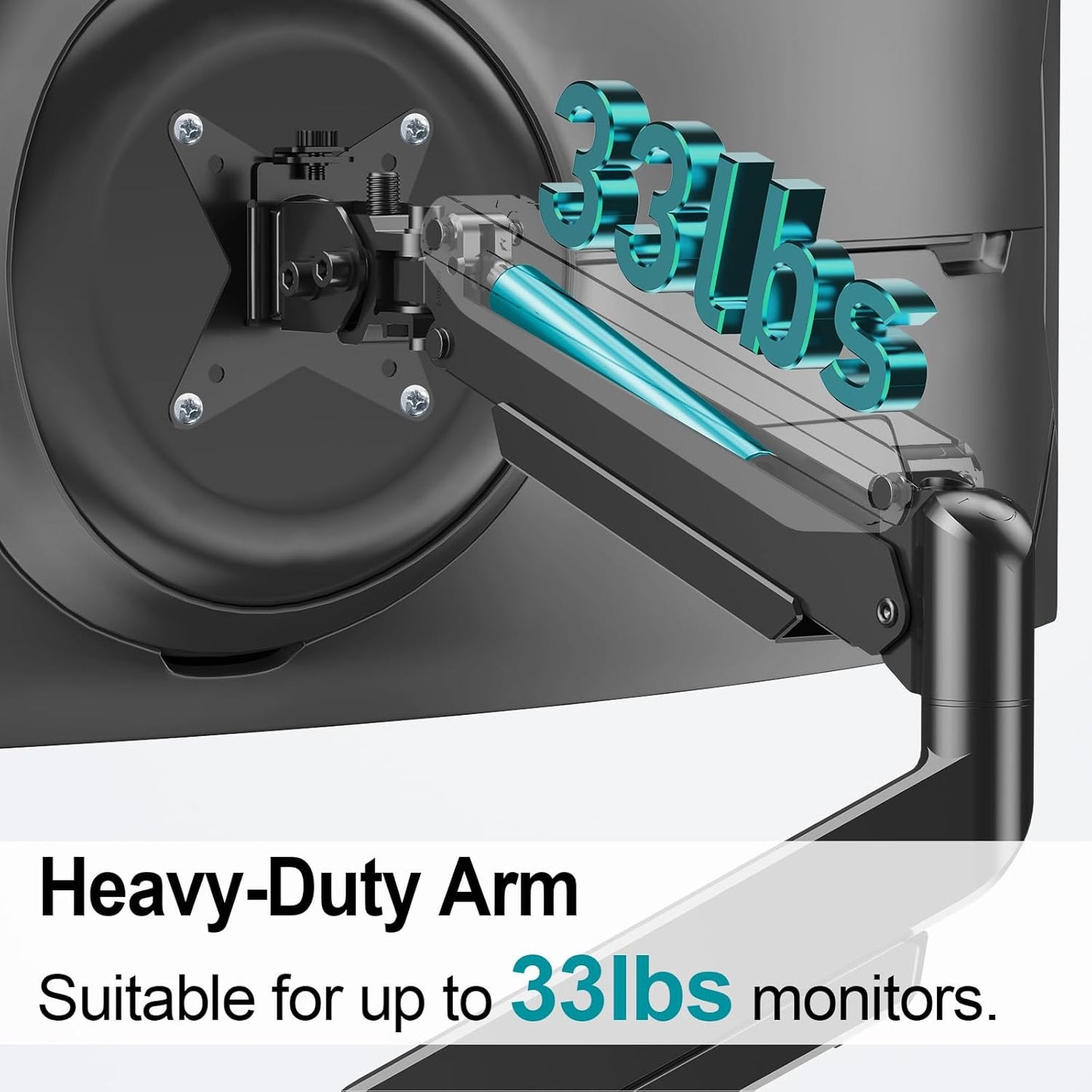 MOUNT PRO Heavy Duty Monitor Mount for Max 49 inches Ultrawide Screens, Single Monitor Arm Desk Mount Holds 6.6 to 33lbs, Fully Adjustable Computer Stand with C-Clamp, VESA 75x75 or 100x100mm