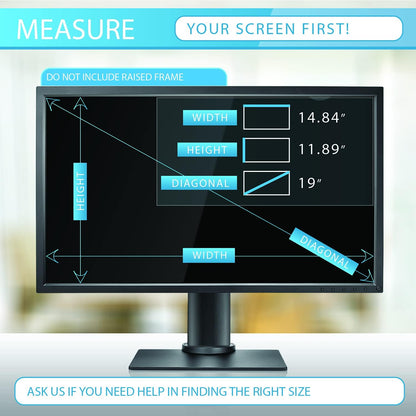 Privacy Screen Filter for 19 Inches (Monitor Measured Diagonally) Desktop Computer Square Monitor (Screen Protector Size 14.84 inch width x 11.89 inch height)