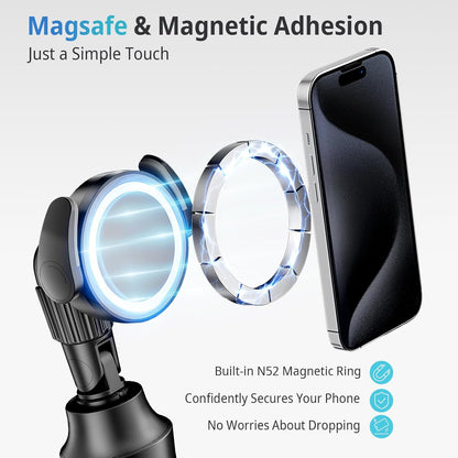 UBeesize 62'' Magnetic Selfie Stick Tripod with Wireless Remote, Extendable Phone Stand, Compatible with MagSafe for iPhone 15 14 13 12 and Android Phones
