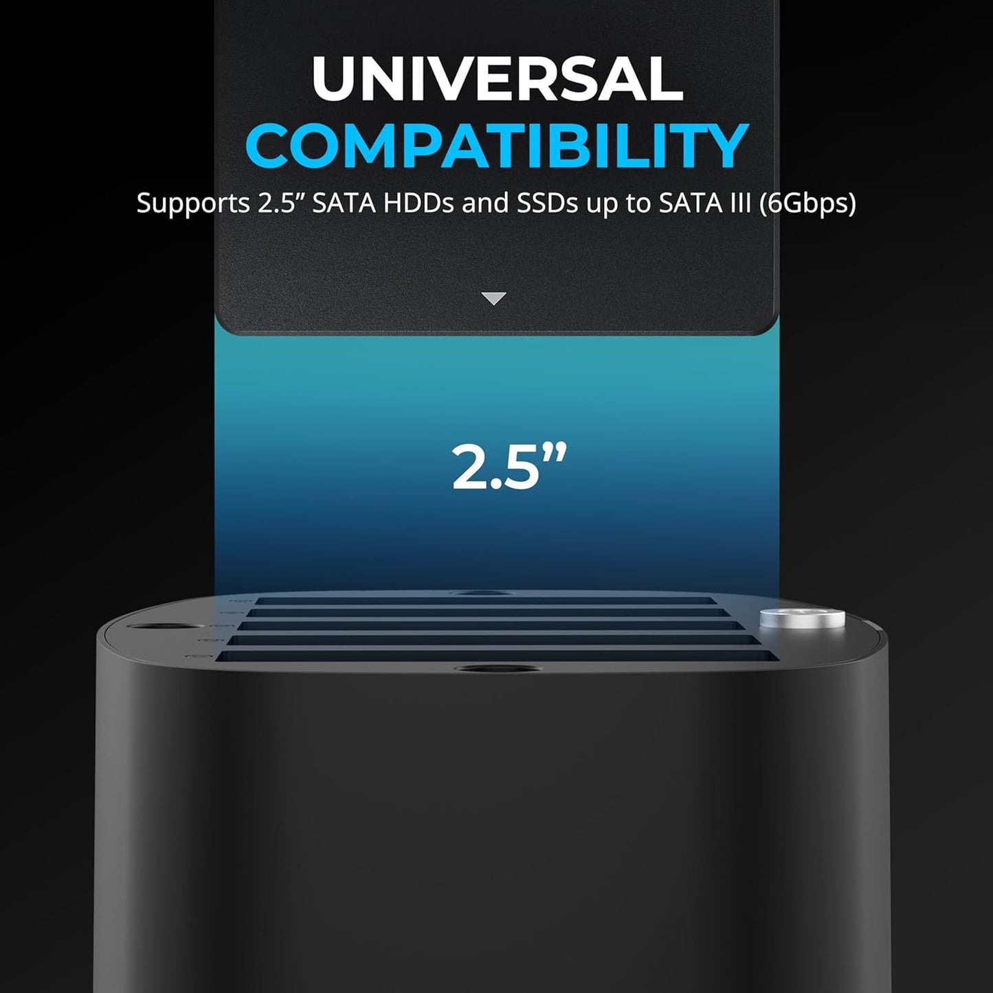 SABRENT 5-Bay USB-C Docking Station for 2.5” SATA HDDs and SSDs with Built-in Cooling Fan (DS-5R15)