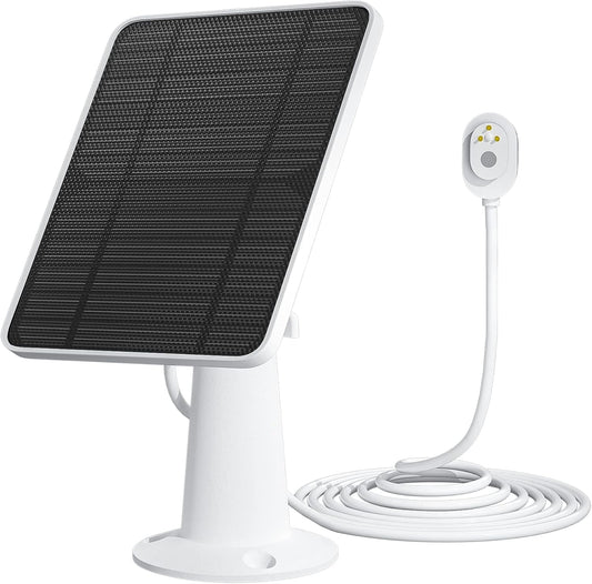 Solar Panel Charger Compatible with Arlo Pro 5S/Pro 4/Pro 3/Pro 3 Floodlight/Ultra/Ultra 2 Camera, 6V 4.5W Solar Panels Charging IP65 Weatherproof w/ 9.8ft Charging Cable Adjustable Wall Mount, 1 Pack