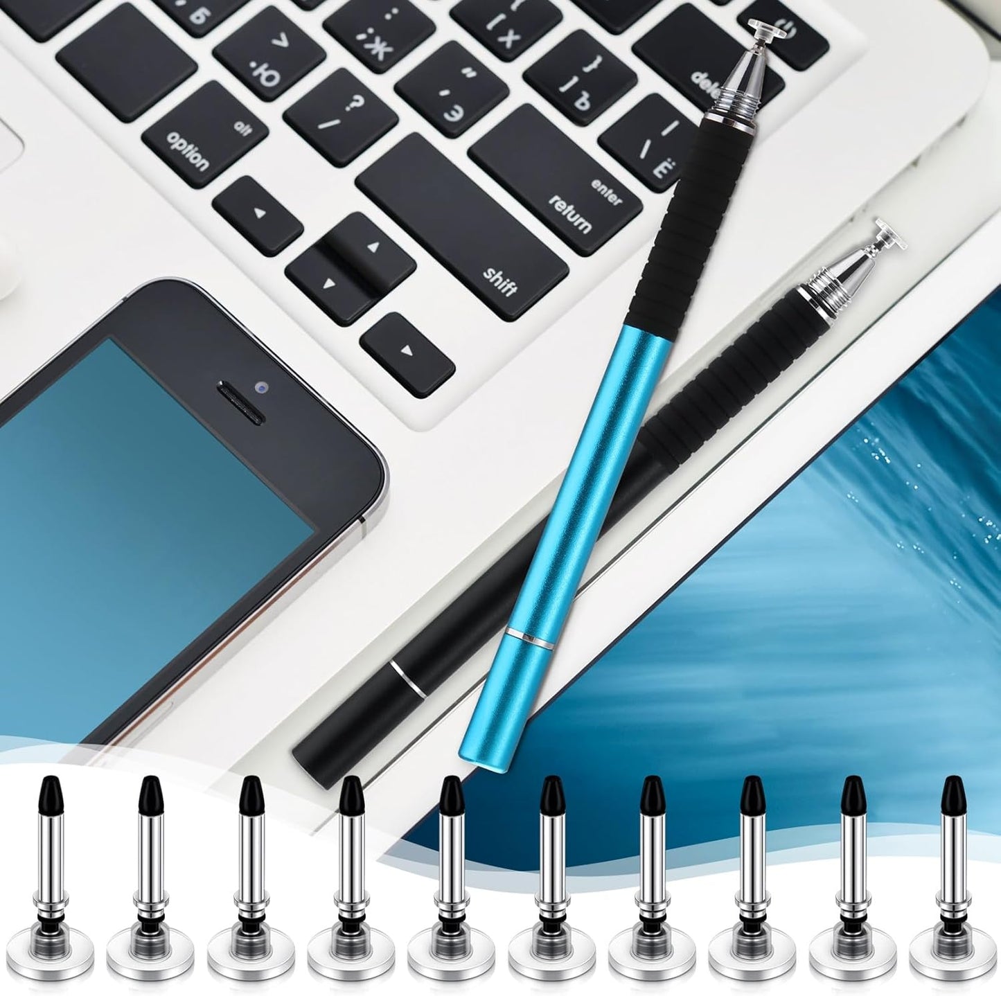 Yexiya 36 Pieces Stylus Pen Tips Replacement Tips Only High Precision Replaceable Stylus Pen Disc Tops Universal Round Shape Penpoint for Touch Screen Devices Daily Using Supplies