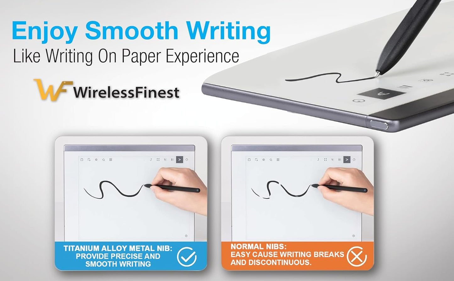 No Worn Out Titanium Alloy Metal Remarkable 2 Pen Tips Replacement Compatible Nibs for Remarkable 2 1 Marker Plus Pencil Kindle Scribe Basic & Premium Stylus Digital Pen Fine Tip, Smooth Ballpoint Nib