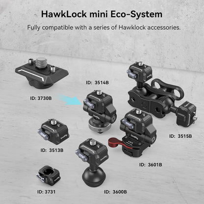 SmallRig Quick Release Plate with 1/4" Screw, HawkLock Quick Release Top Plate for Stabilizer, Action Camera, Monitor, LED Light, QR Top Plate for SmallRig HawkLock Quick Release System - 3730C