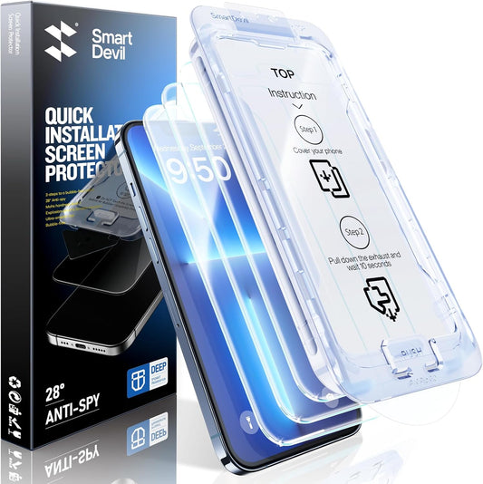 SMARTDEVIL 2 Pack Screen Protector for iPhone 13 / iPhone 13 Pro/iPhone 14 (6.1 Inch), Tempered Glass HD Clear Film, Easy Installation, Dust-Free & Bubble-Free