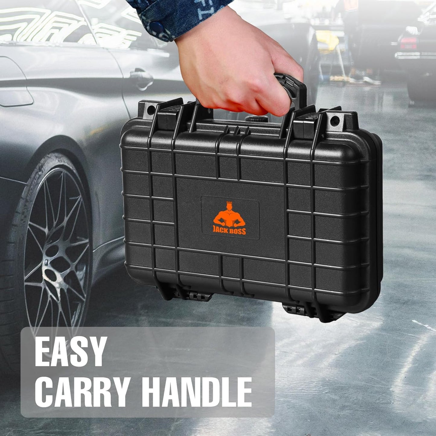 11.3x 7x 2.3 Inch Hard Case, Portable Weather Waterproof Protective Camera Case with Customizable Foam, Fit Use of Drones, Camera, Equipments, Black