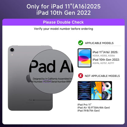 Transparent Case with Keyboard for iPad 11th Gen 11 Inch.(A16, 2025) & 2022 iPad 10th Gen 10.9 Inch,7-Color Backlit,Wireless Keyboard, 360°Rotating,with trackpad,Pencil Holder,with Shortcuts,Purple