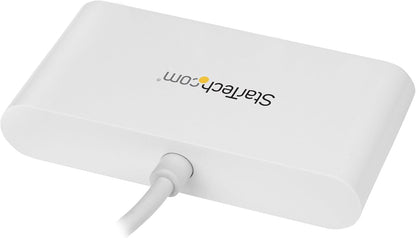StarTech.com 4 Port USB C Hub with 4x USB-A Ports (USB 3.0 SuperSpeed) - USB Bus Powered - Portable/Laptop USB-C to USB-A Adapter Hub - USB 3.0 (5Gbps) Type-C Hub - White (HB30C4ABW)