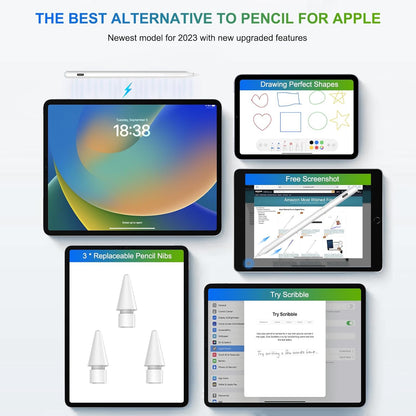 Pencil 2nd Generation Magnetic Wireless Charging: HATOKU Stylus Pen with Tilt Sensitvity Palm Rejection for iPad Air 3 4 5th M2 M3 - iPad mini 5 6th - iPad 6 7 8 9 10 11 Gen - iPad Pro 11" 12.9" M4