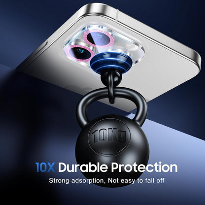 UniqueMe for 3 Pack iPhone 15 Pro/iPhone 15 Pro Max Camera Lens Protector, [Drop Protection] [Case Friendly] 9H Tempered Glass Camera Cover Screen [Update New Version] - Bright Purple