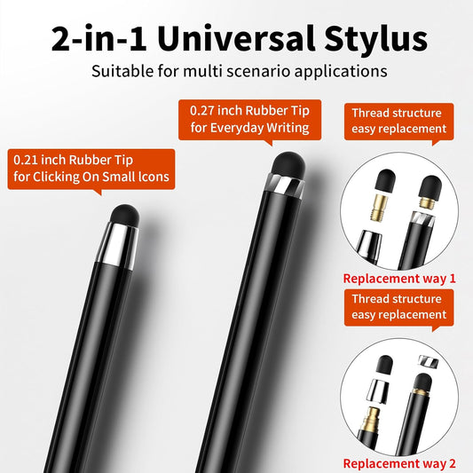 10 PCS Stylus,Stylus Pen for Touchscreen,Stylus 2-in-1 High Sensitivity & Precision Suitable for All Touch Screens of iPhone/ipad/Android Tablets(10 Stylus Pen Rose Gold/Black + 20 Tips)