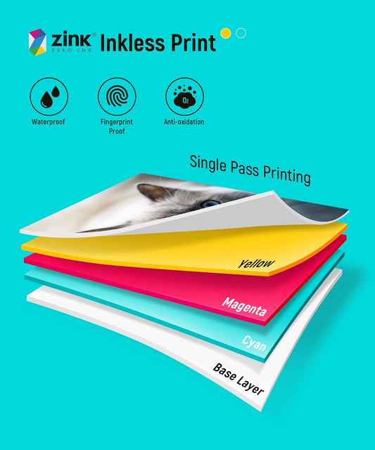 Liene Zink Photo Paper 2x3" 50 Sheets, Premium Photo Printer Paper w/Adhesive Back, Waterproof, Smudge Proof, Tear Proof, Instant Photo Paper