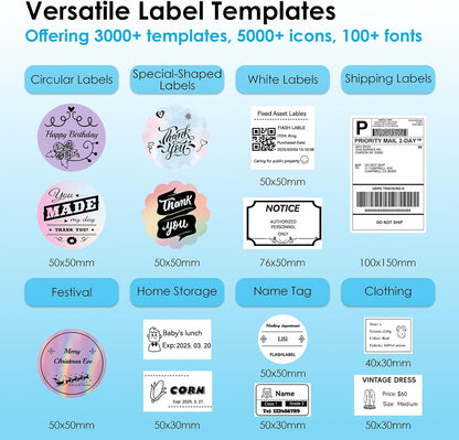 Bluetooth Thermal Shipping Label Printer, 4x6 Portable Thermal Address Label Printer for Small Business, Compatible with iPhone,Android,Windows,Mac,Chromebook –Works with Ebay Shopify USPS&More