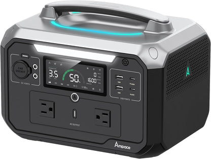 Andes 600 Pro Portable Power Station, 584Wh LiFePO4 Hybrid Battery Backup, [1 Hour 80%] Fast Charging, 600W SiCPrime Solar Generator for Outdoor Camping, RVs, Home Use (Solar Panel Optional)