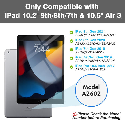 OYEEICE for iPad 9th Generation Case with Keyboard 10.2'' - 7 Color Backlit Wireless Keyboard Cover with Pencil Holder for iPad 9th/8th/7th Gen 10.2 inch, iPad Air 3rd Gen & iPad Pro 10.5" - Black