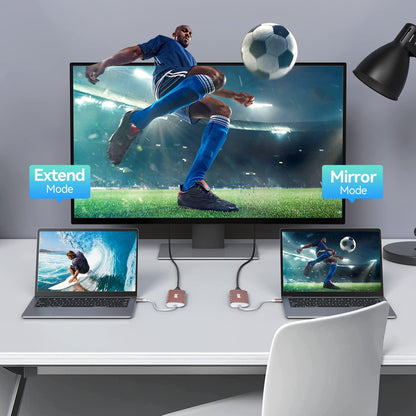 Acodot 9 in 1 USB C to 4K@60HZ HDMI Multiport Adapter, 3 USB 3.0 Ports, SD/TF Card Reader, 100W PD, Designed for MacBook Pro Air HP XPS etc, Rose Gold