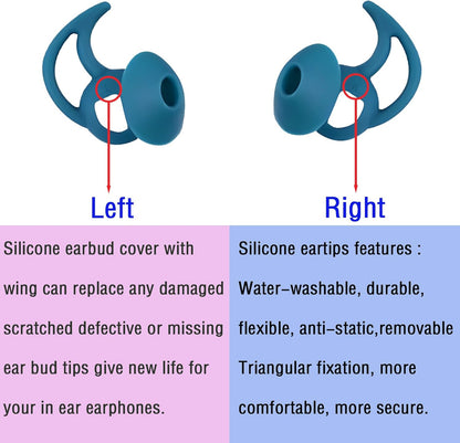 Earbud Pads Replacement Silicone Ear Bud Tips Eartips Compatible with Bose Quietcomfort and Sport Headphone Rubber Tips Earbud Covers Small 3 Pairs