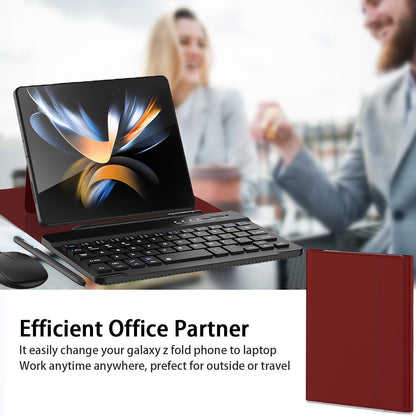 for Samsung Galaxy Z Fold 7 6 5 Keyboard and Mouse, Portable Mini 7.9 inch Bluetooth Keyboard with Leather Case and Capacitive Pen, 4 in 1 Set for Z Fold7 6 Accessories