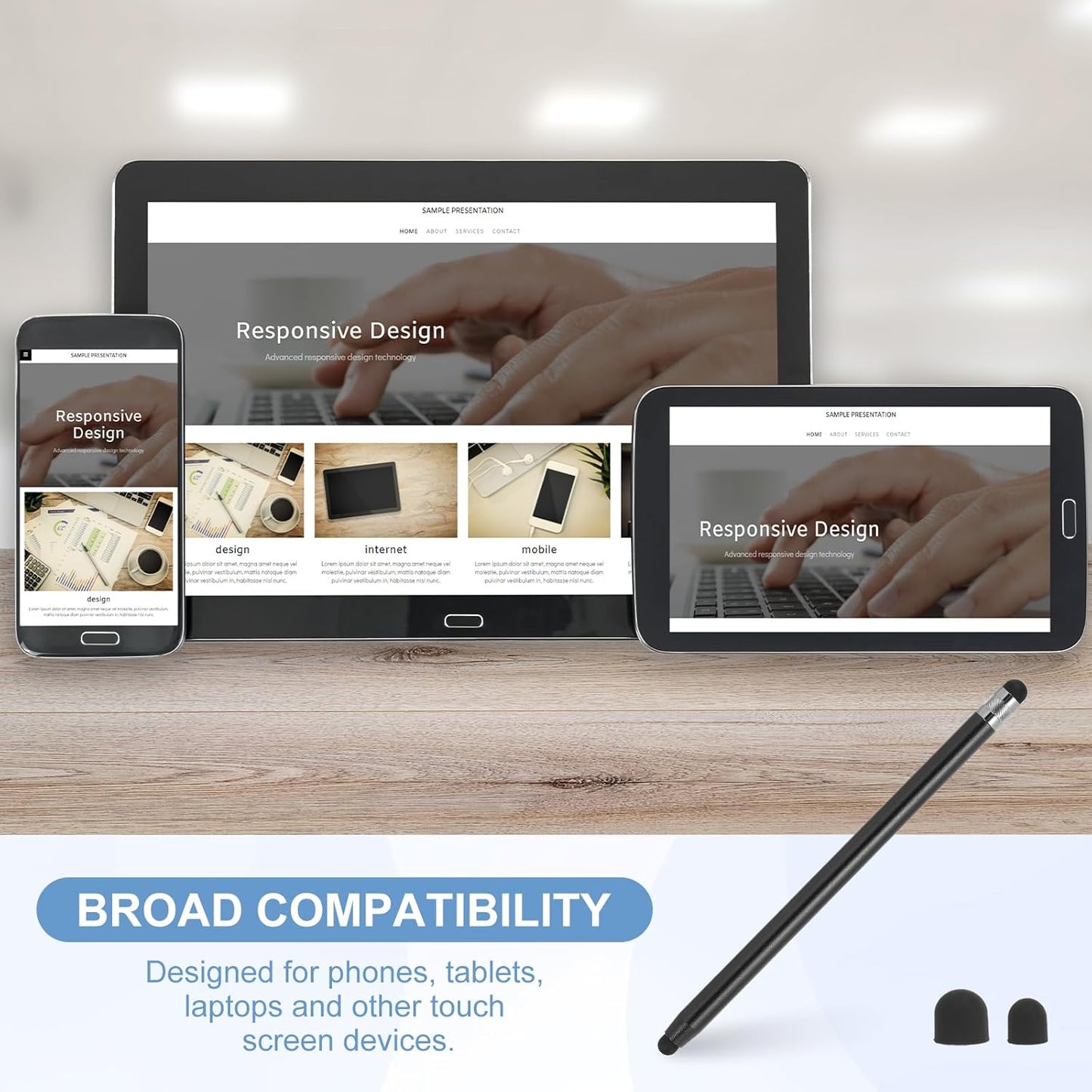 PATIKIL 5 Pcs Stylus Pens for Touch Screens, 2 in 1 High Sensitivity Universal Pen Capacitive Stylus for Phone Tablets Laptop Touch Screen Devices, Black