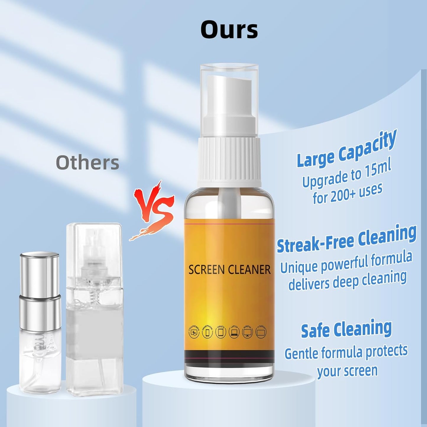 Keyboard Cleaner Laptop Cleaning Kit, All in One Keyboard Cleaning Kit with Car Screen Cleaner Spray, Retractable Detailing Brush for Phone iPhone Computer PC MacBook Airpod Camera Lens Elecitroncs