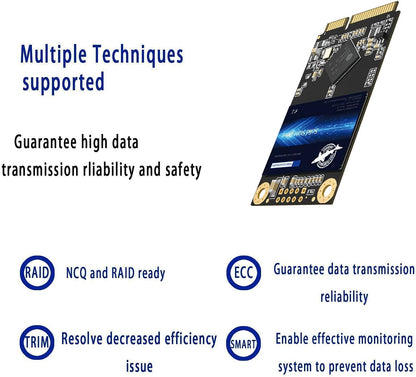 Dogfish mSATA SSD 500GB 3D NAND TLC SATA III 6 Gb/s, mSATA (30x50.9mm) Internal Solid State Drive - Compatible with Desktop PC Laptop - (MSATA 500GB)