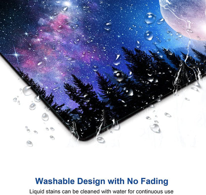 Mouse Pad, Forest Moon Mouse Pad, Washable Square Cloth Mousepad for Gaming Office Laptop, Non-Slip Rubber Cute Computer Mouse Pads for Wireless Mouse, Cute Mouse Pads for Desk