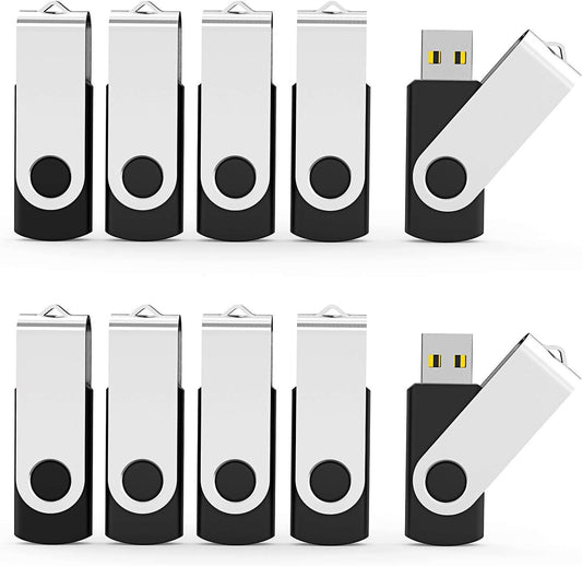 Aiibe 10 Pack 16GB Flash Drives - USB 3.0 Thumb Drive (Black)