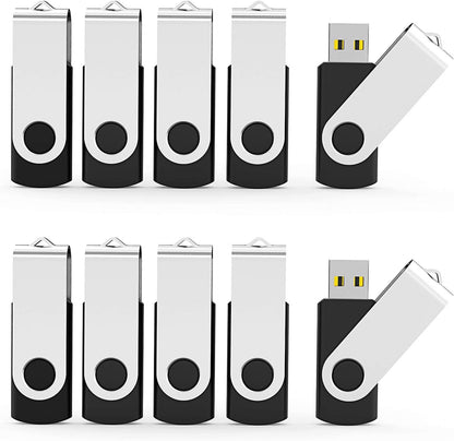 Aiibe 20pcs 8GB Flash Drives Bulk 8GB USB Flash Drive 20 Pack 8 GB USB Sticks USB 2.0 Thumb Drive - Black